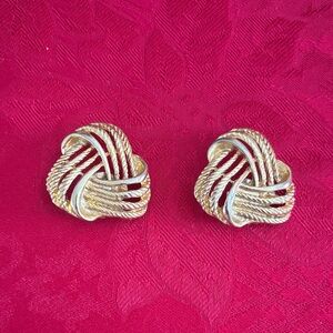 Elegant Gold and Silver Knot Shoe Clips